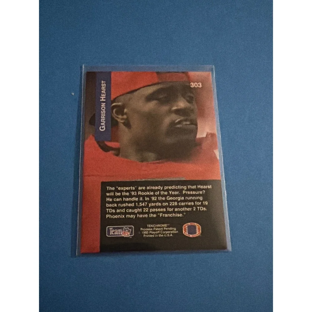 1993 Playoff Garrison Hearst Rookie Card 303 Georgia Bulldogs Football RC